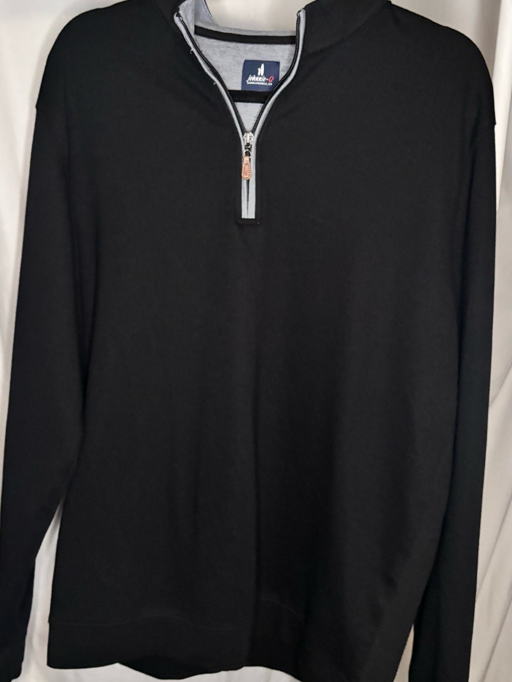 johnnie-O Black Quarter-Zip Sweater with Gray Trim